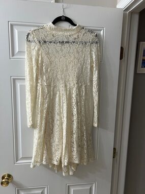 Free People Cream Lace Mini Dress